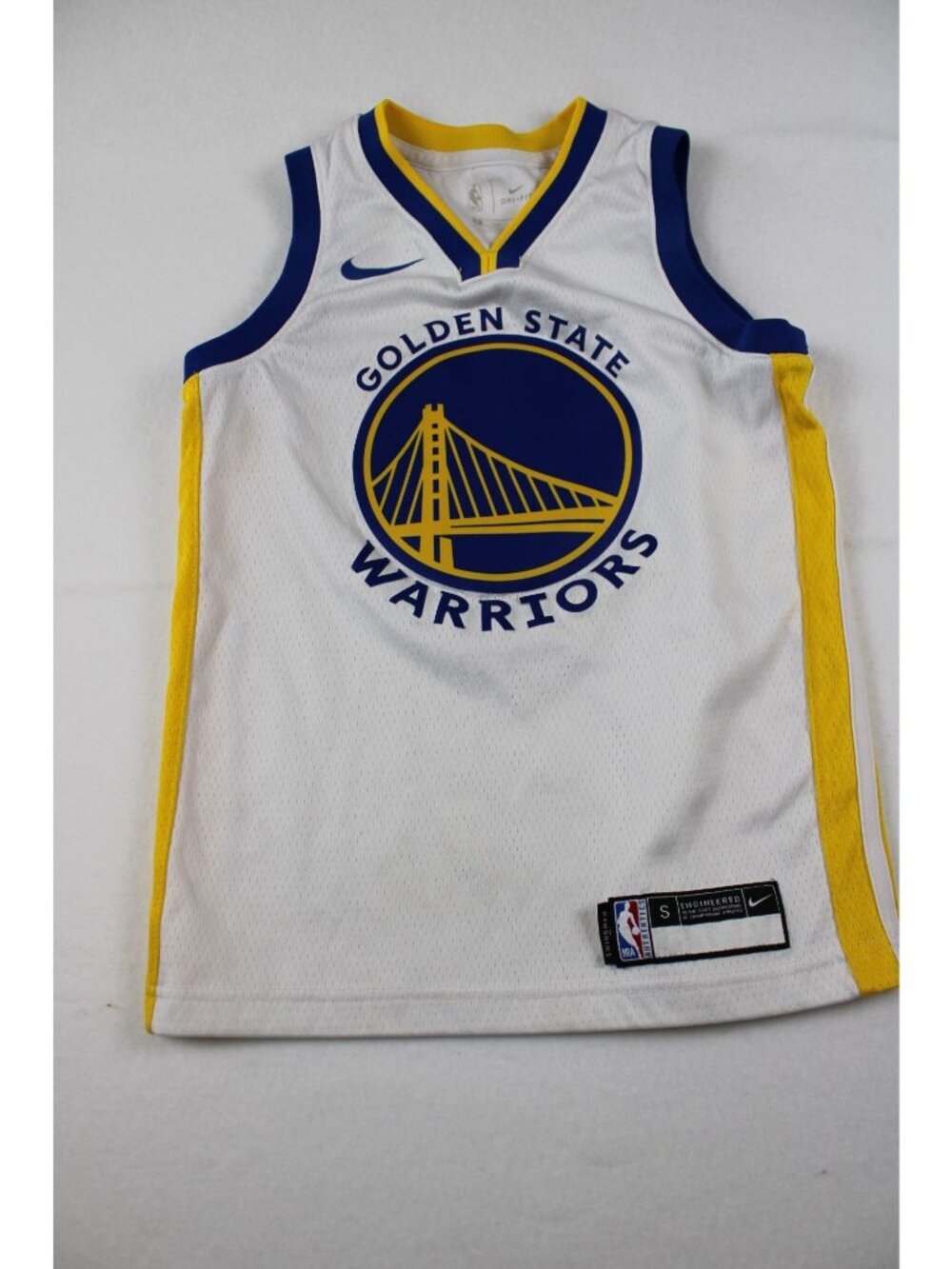 Golden State Warriors Nike Swingman NBA Jersey White/Yellow/Blue S